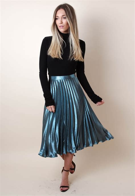 Monogram Silk Pleated Skirt 